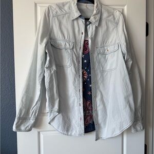 Free People bandana shirt with embroidery size medium